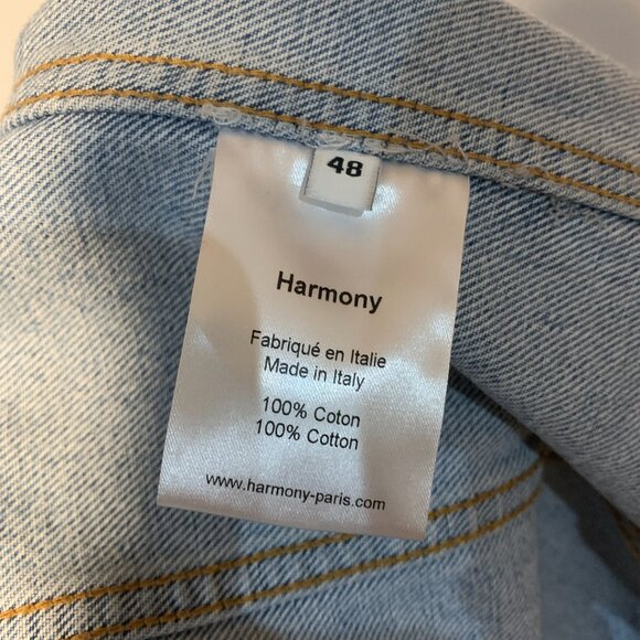 $400 Harmony Paris Men's Light Wash Denim Jean Jacket - Small - Picture 6 of 6
